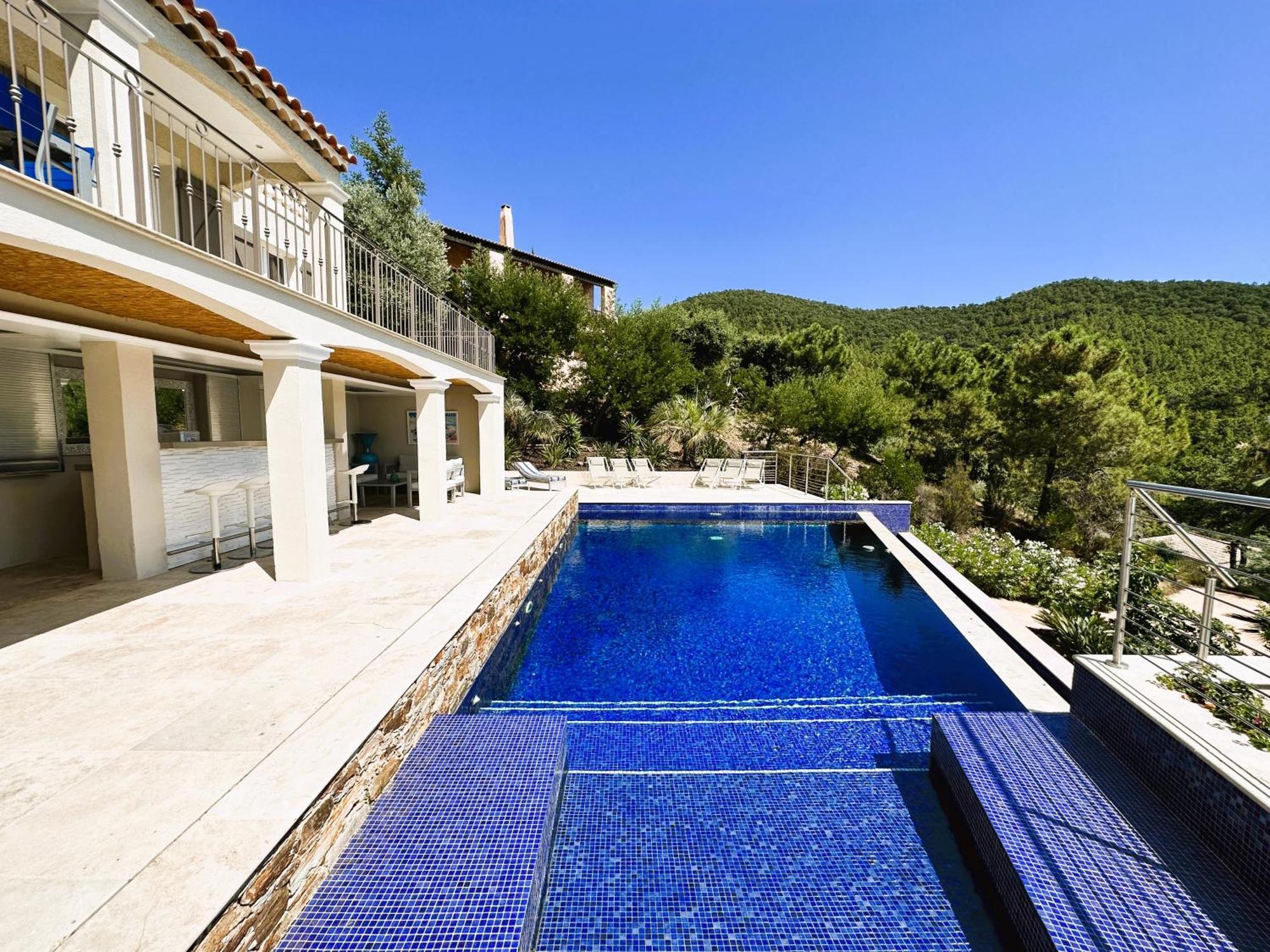 La Mandragora, Belle Villa Pour 6 Personnes Avec Piscine A Debordement Et Vue Mer A La Londe-Les-Maures Exterior photo